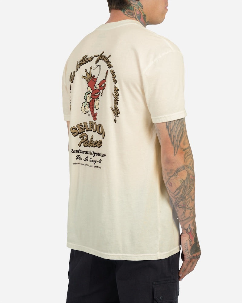 Seafood Palace Vintage Dye Tee Vintage White