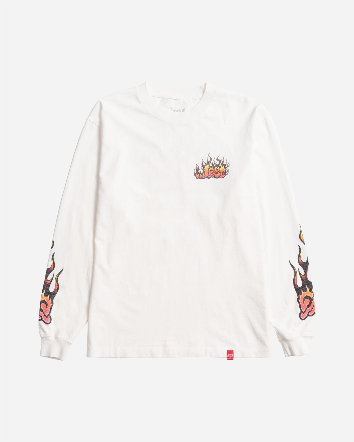 Flame Lam Long Sleeve Tee White