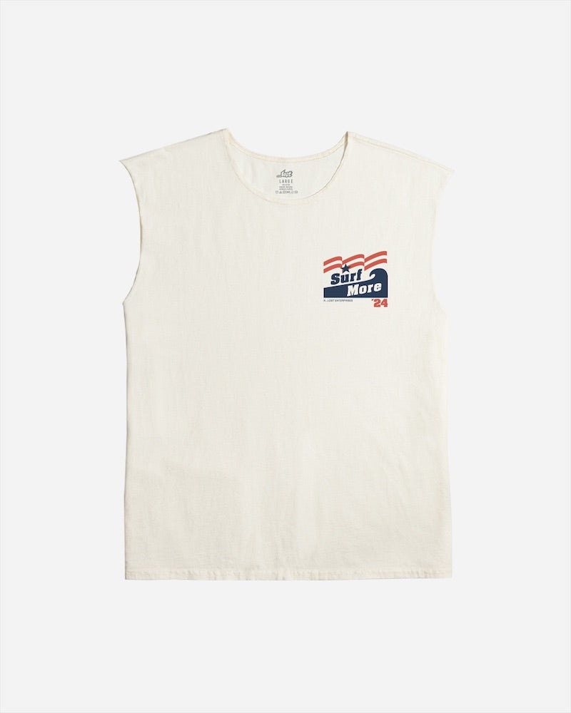 Surf More Cut Off Tee Vintage White