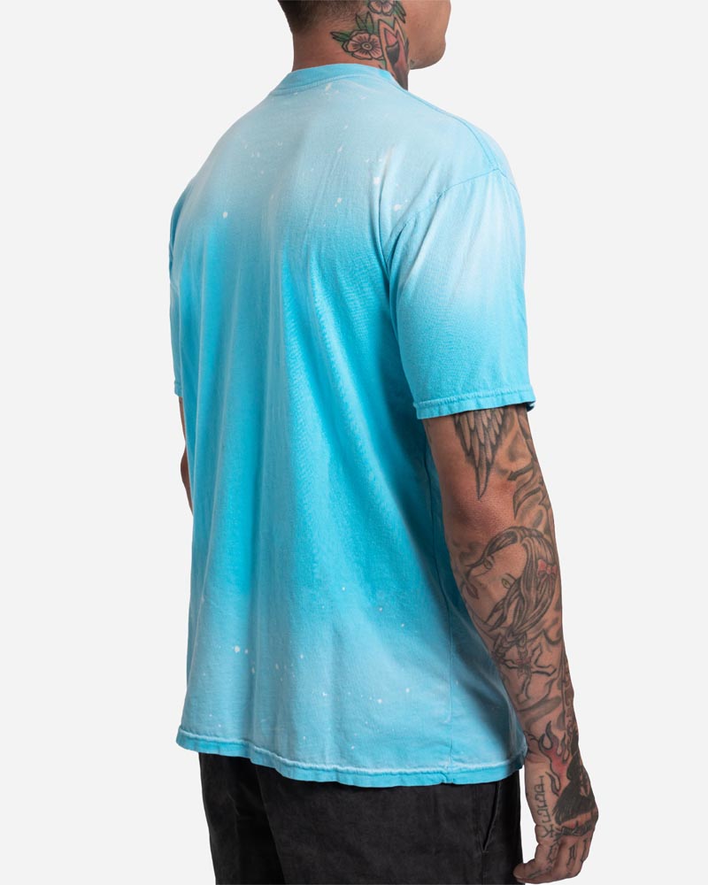 Fader Wash Tee Cyan Spray
