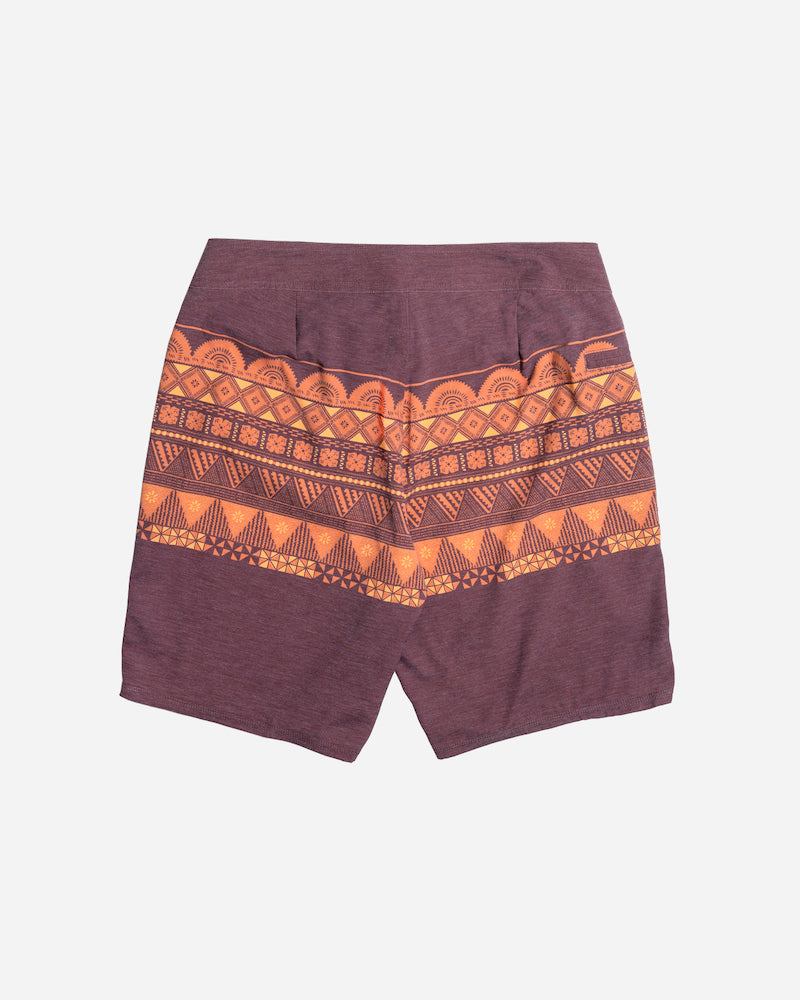 Stab Boardshort Geo Stripe Dark Brown