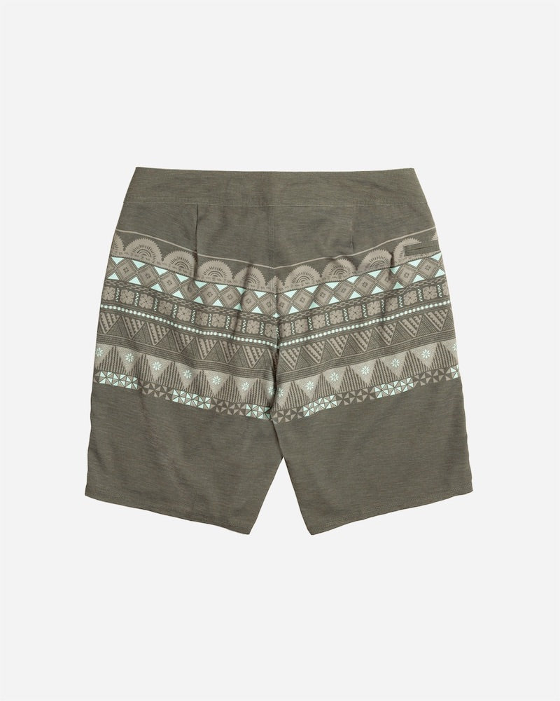 Stab Boardshort Geo Stripe Dark Green