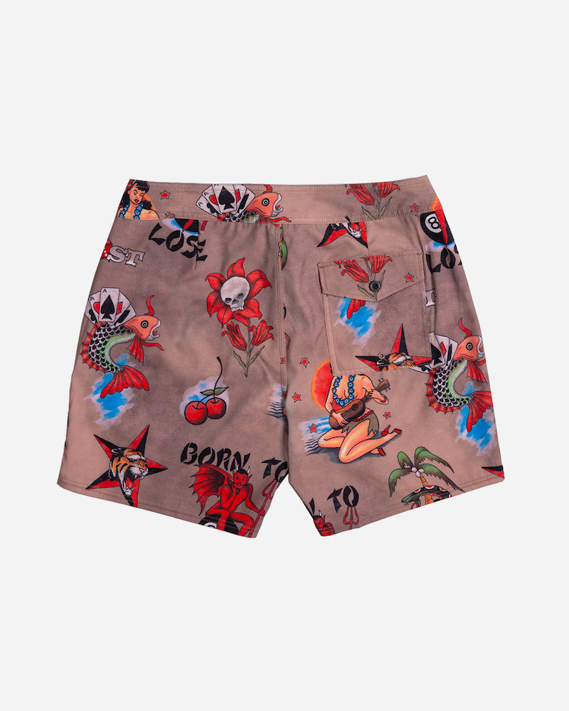 Deathwish Boardshort Scrapbook Stone
