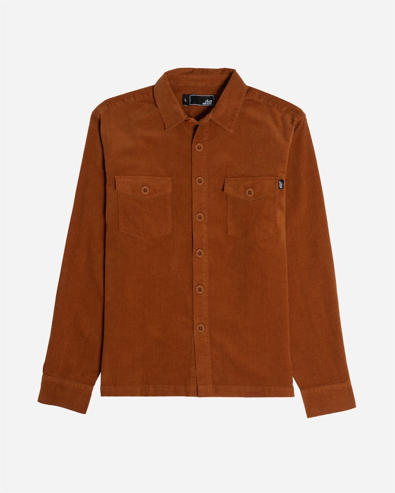 Wingman Cord Long Sleeve Woven Caramel