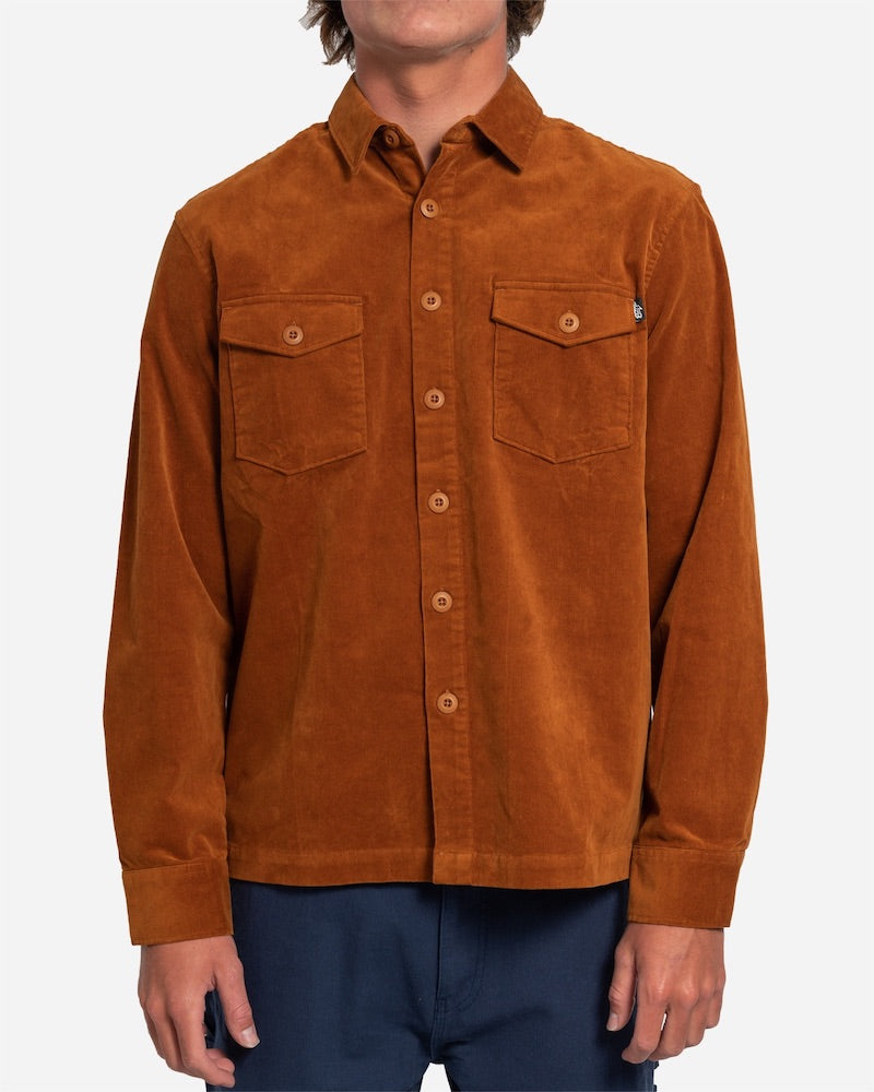 Wingman Cord Long Sleeve Woven Caramel