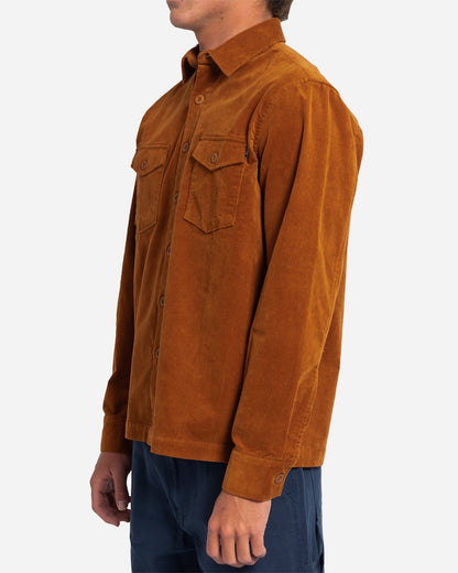 Wingman Cord Long Sleeve Woven Caramel