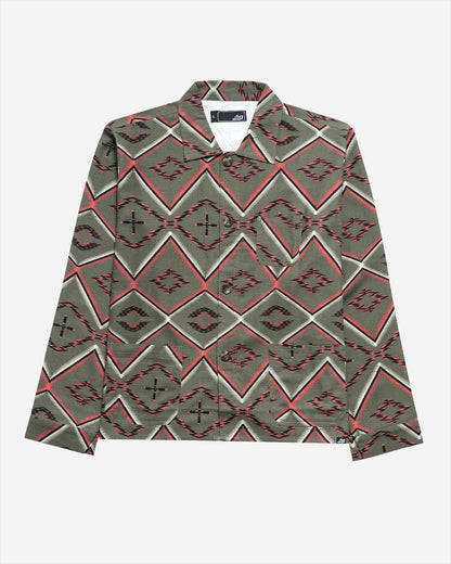 Serape Long Sleeve Woven Dusty Olive