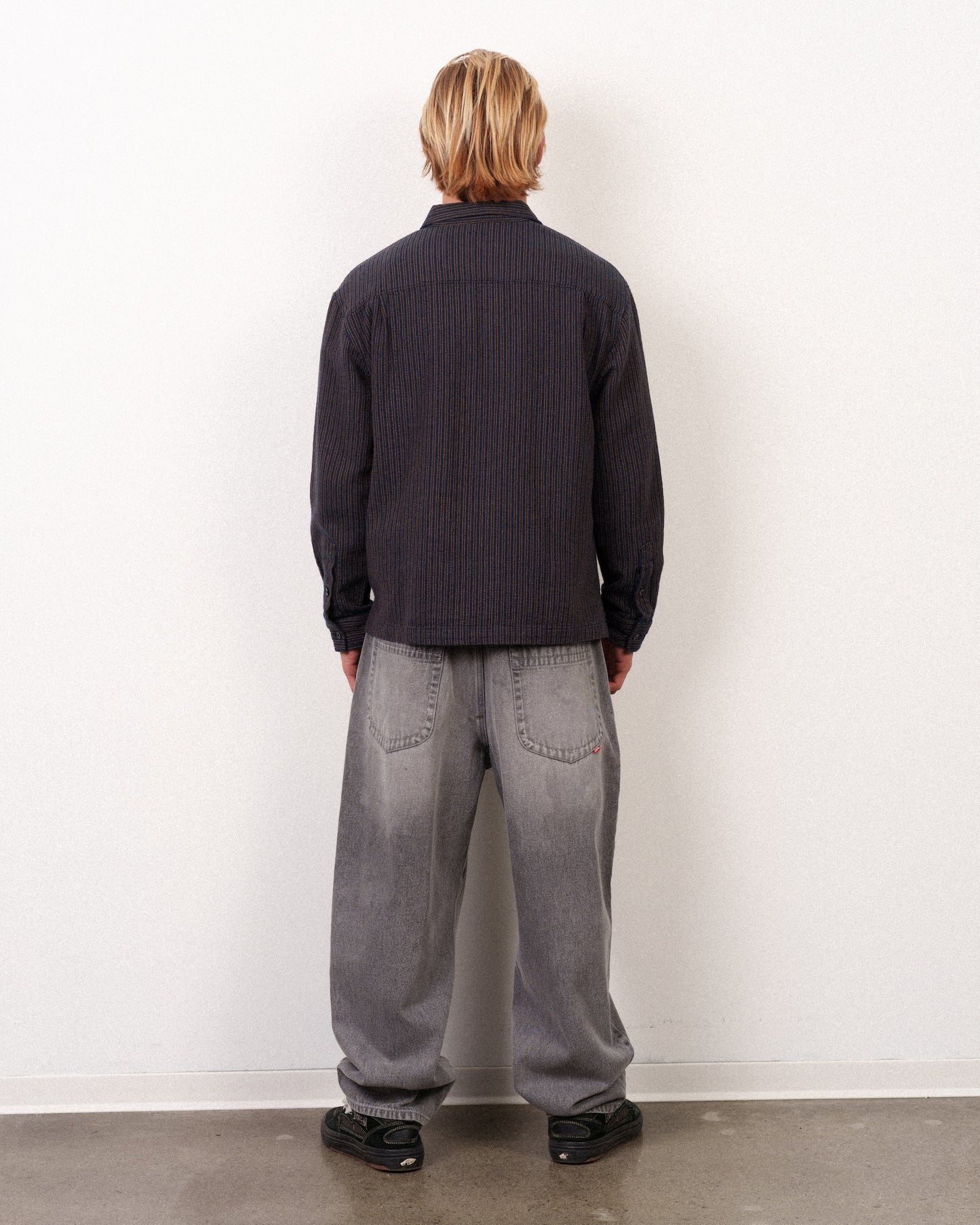Crawler Long Sleeve Woven Indigo