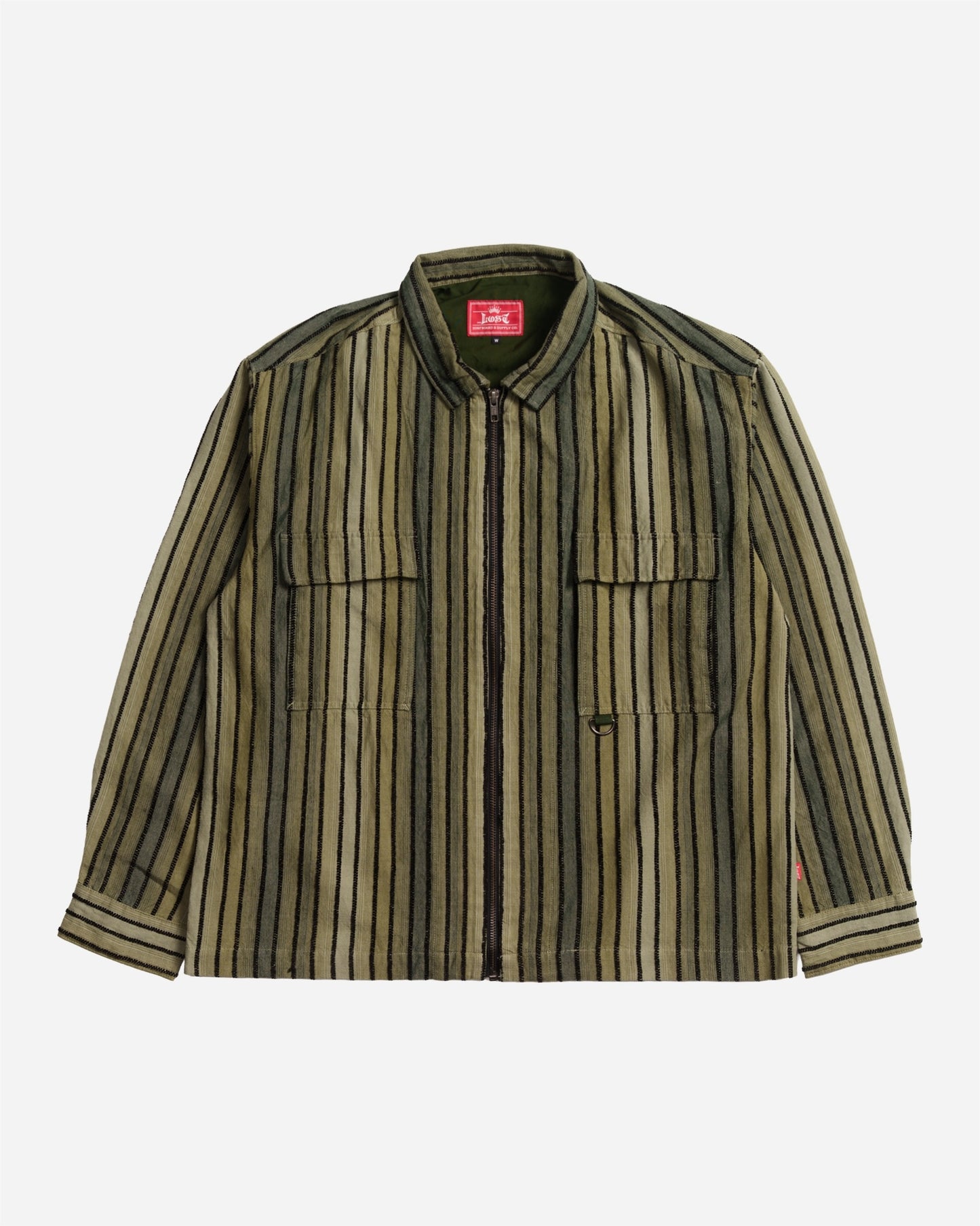 Heater Full Zip Long Sleeve Woven Olive