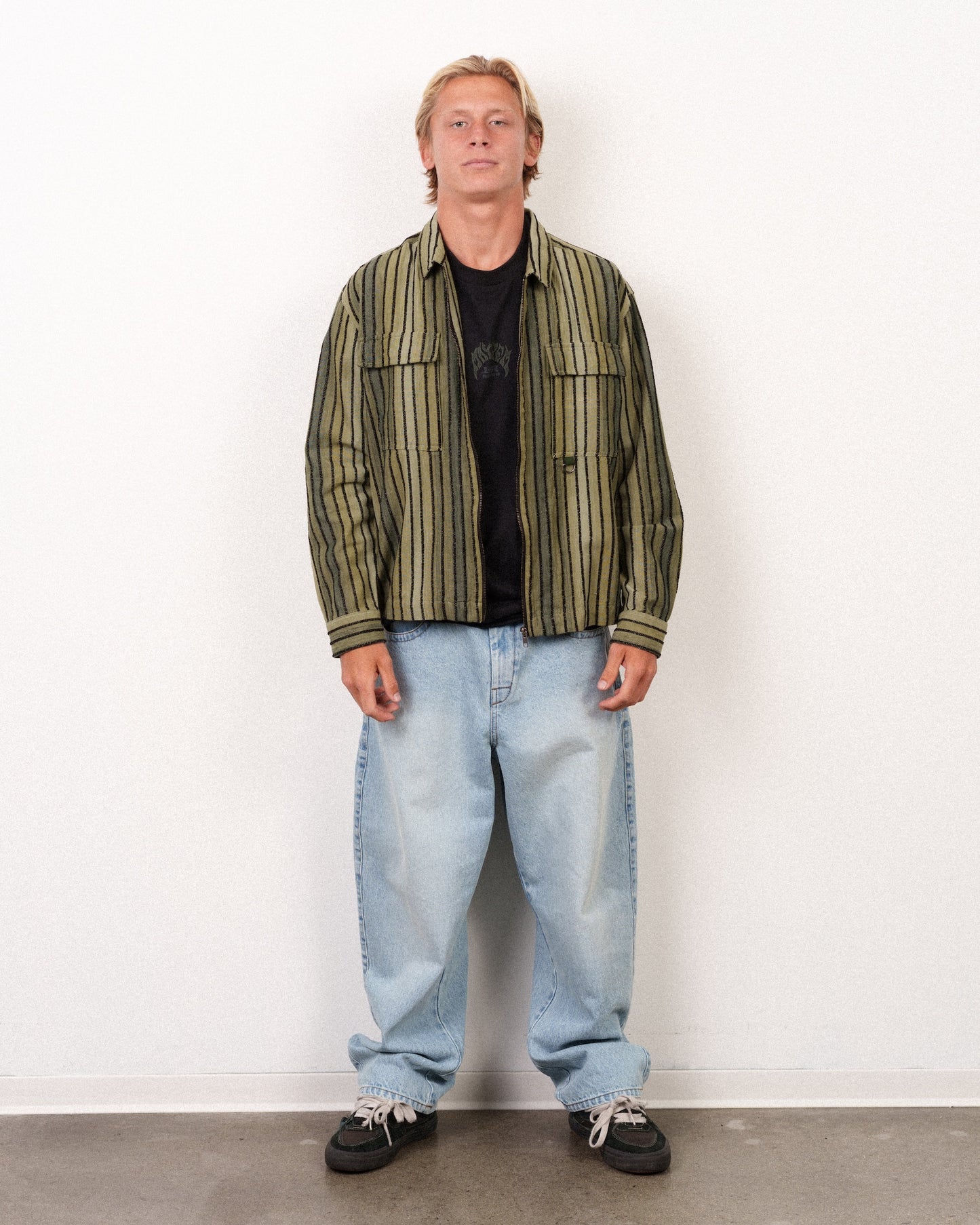 Heater Full Zip Long Sleeve Woven Olive
