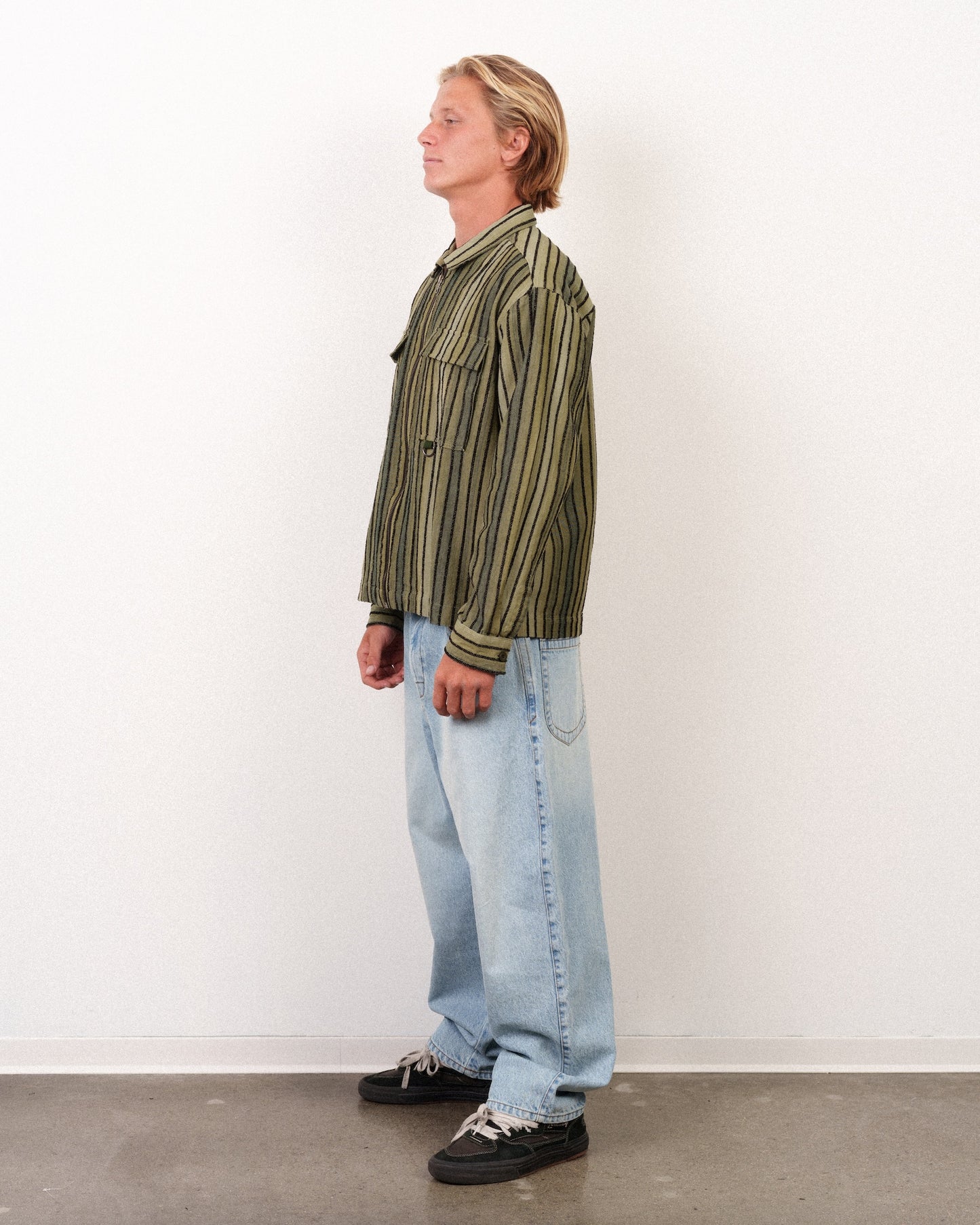 Heater Full Zip Long Sleeve Woven Olive
