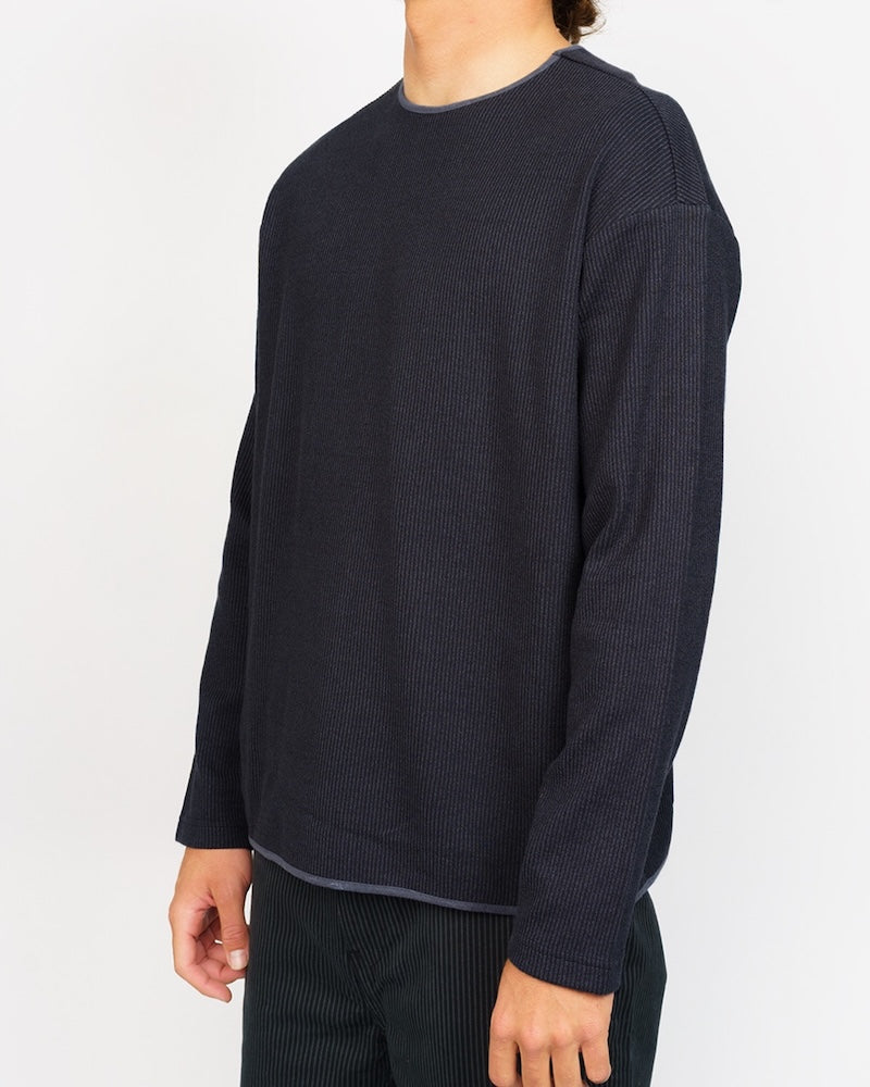 Foundation Long Sleeve Waffle Tee Black