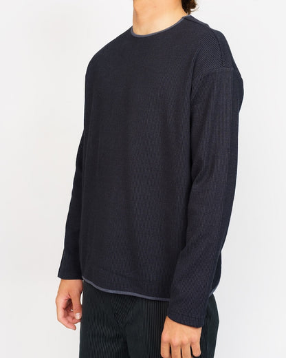 Foundation Long Sleeve Waffle Tee Black