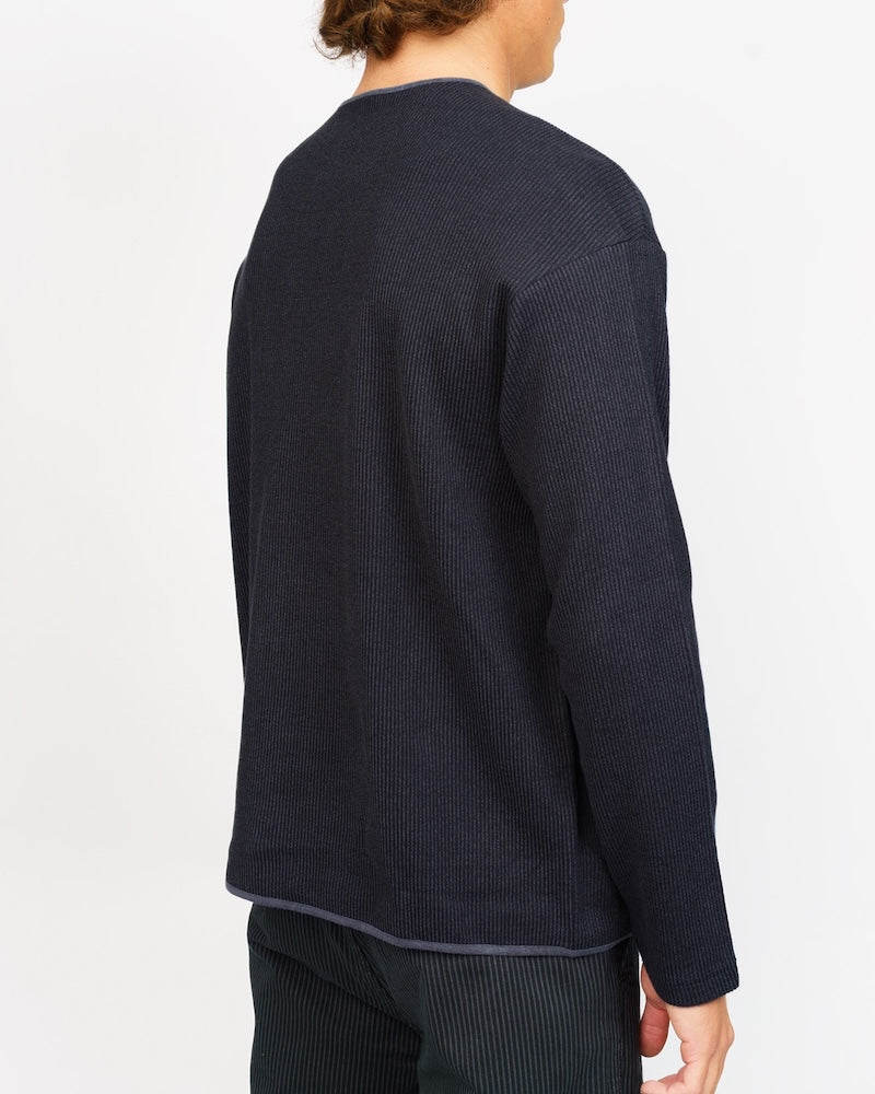 Foundation Long Sleeve Waffle Tee Black