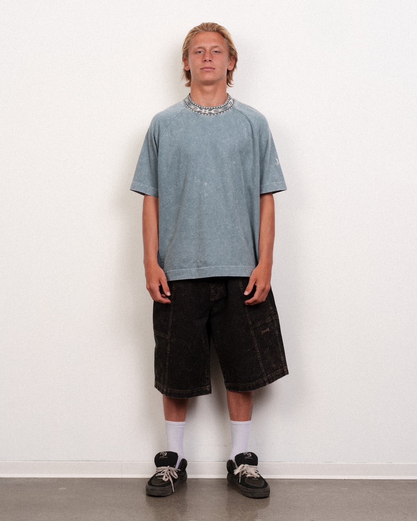Buster Crew Tee Steel Blue