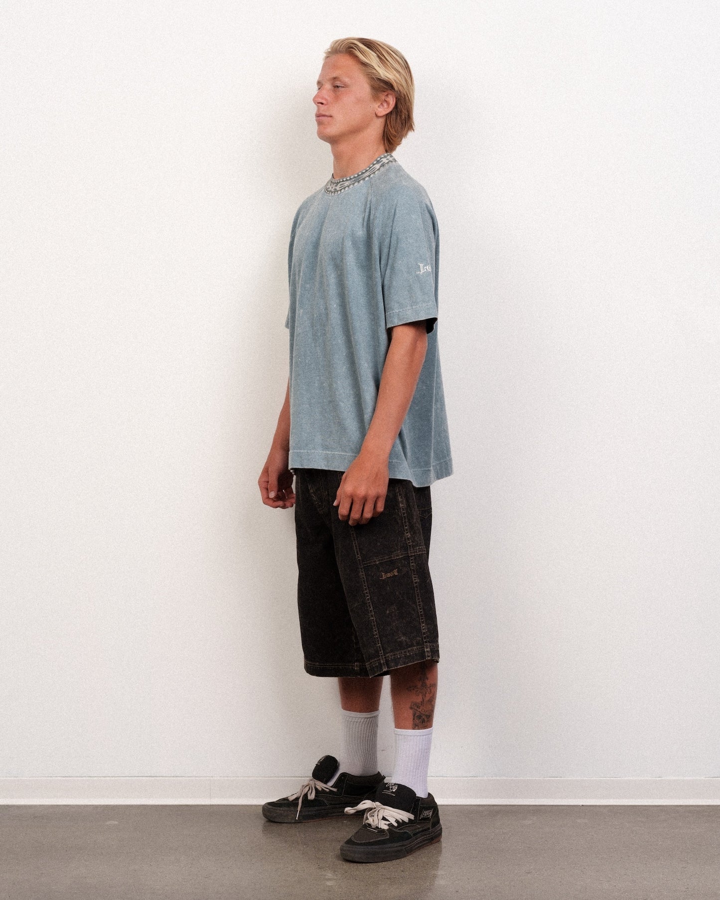 Buster Crew Tee Steel Blue