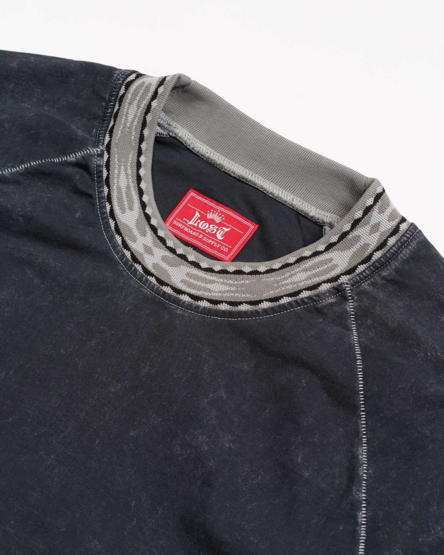 Buster Two-Fer Long Sleeve Knit Crew Black