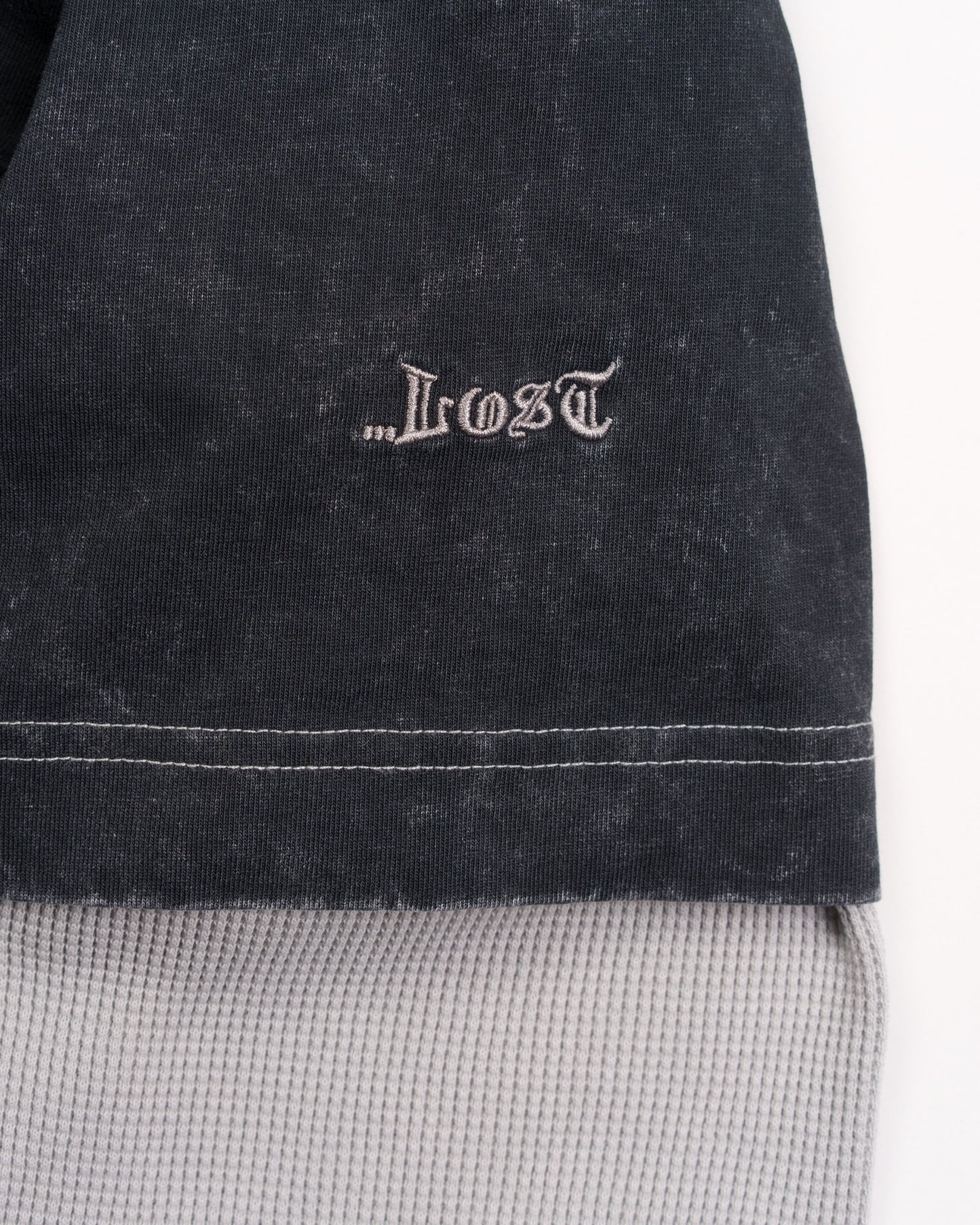 Buster Two-Fer Long Sleeve Knit Crew Black