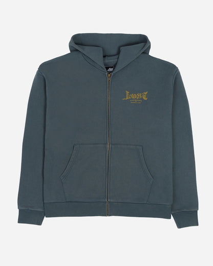 Enigma Zip Heavy Hoodie Slate Blue