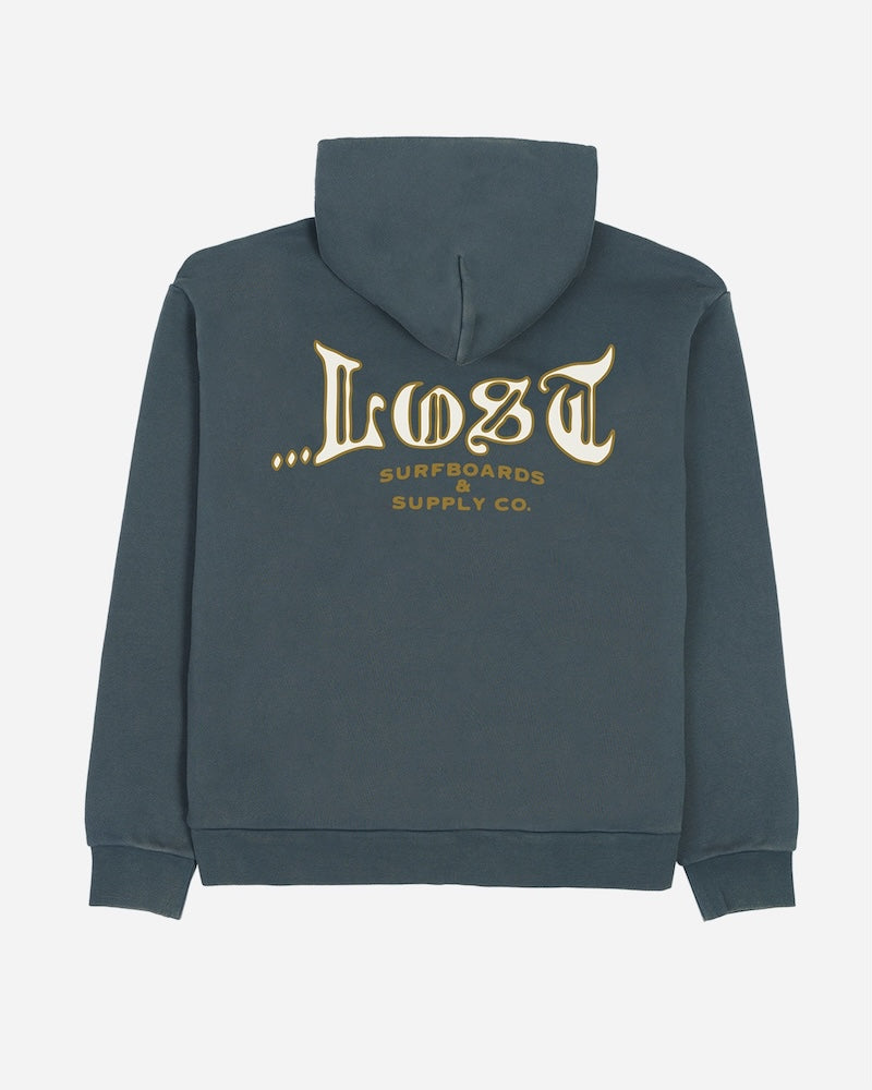 Enigma Zip Heavy Hoodie Slate Blue