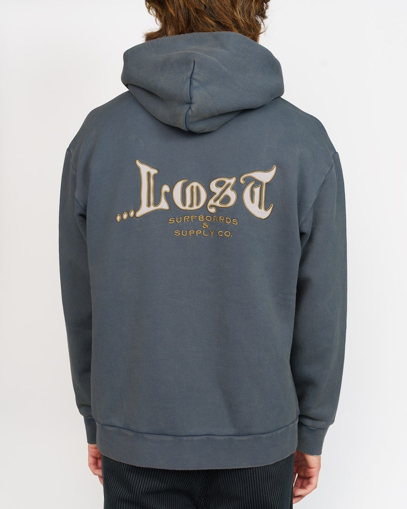 Enigma Zip Heavy Hoodie Slate Blue