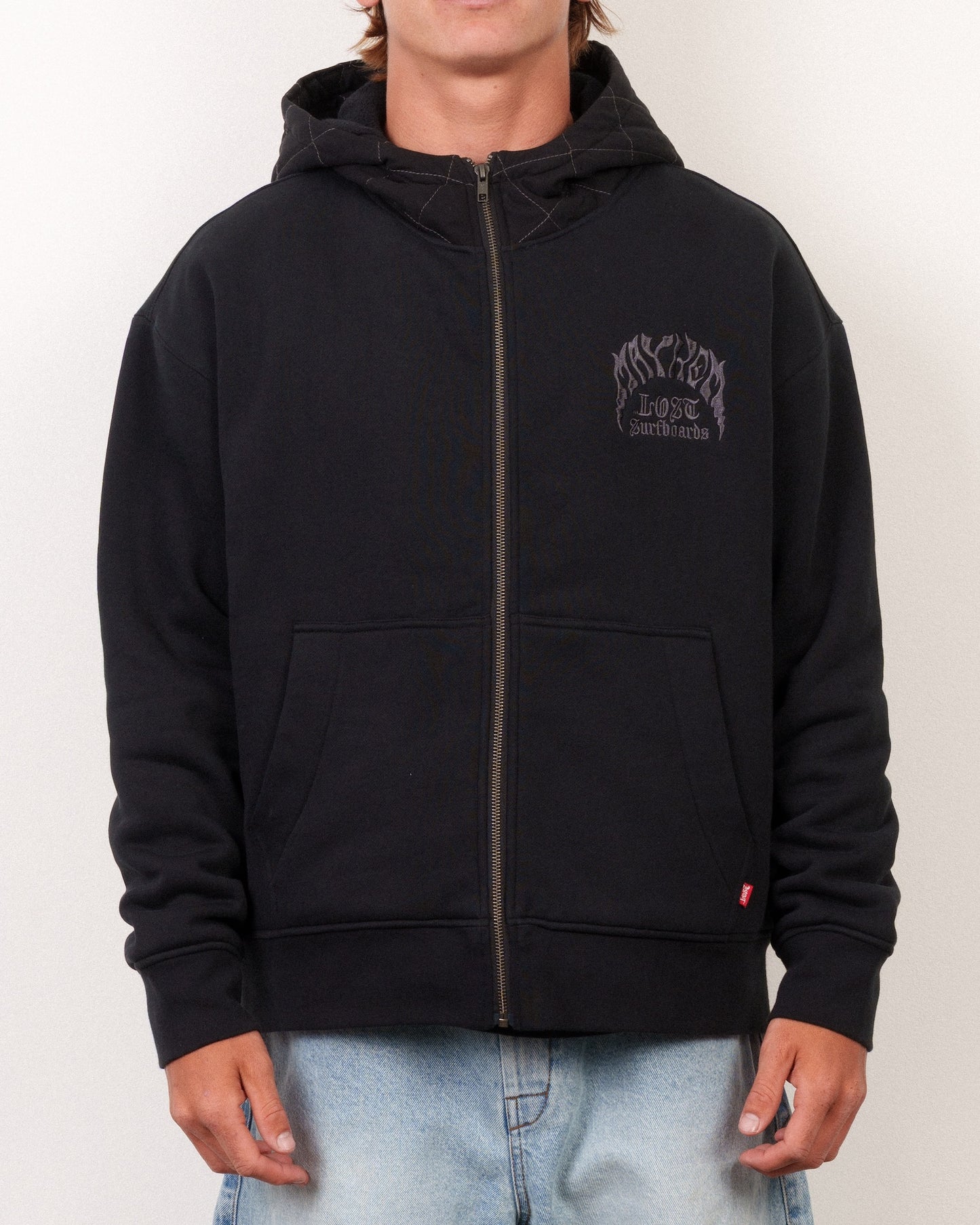 Mayhem Shacket Heavy Zip Hood Black