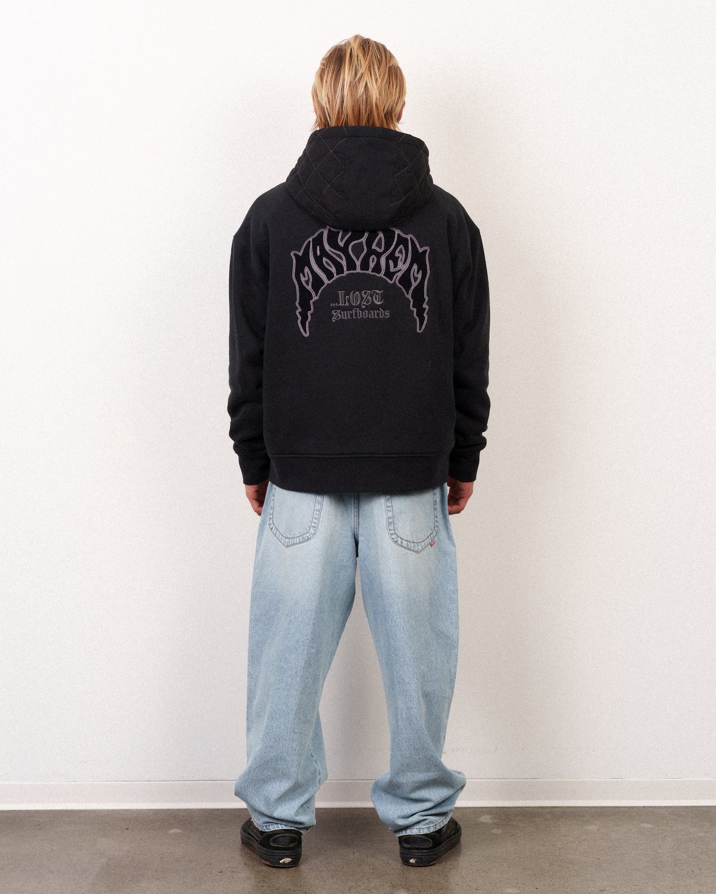 Mayhem Shacket Heavy Zip Hood Black