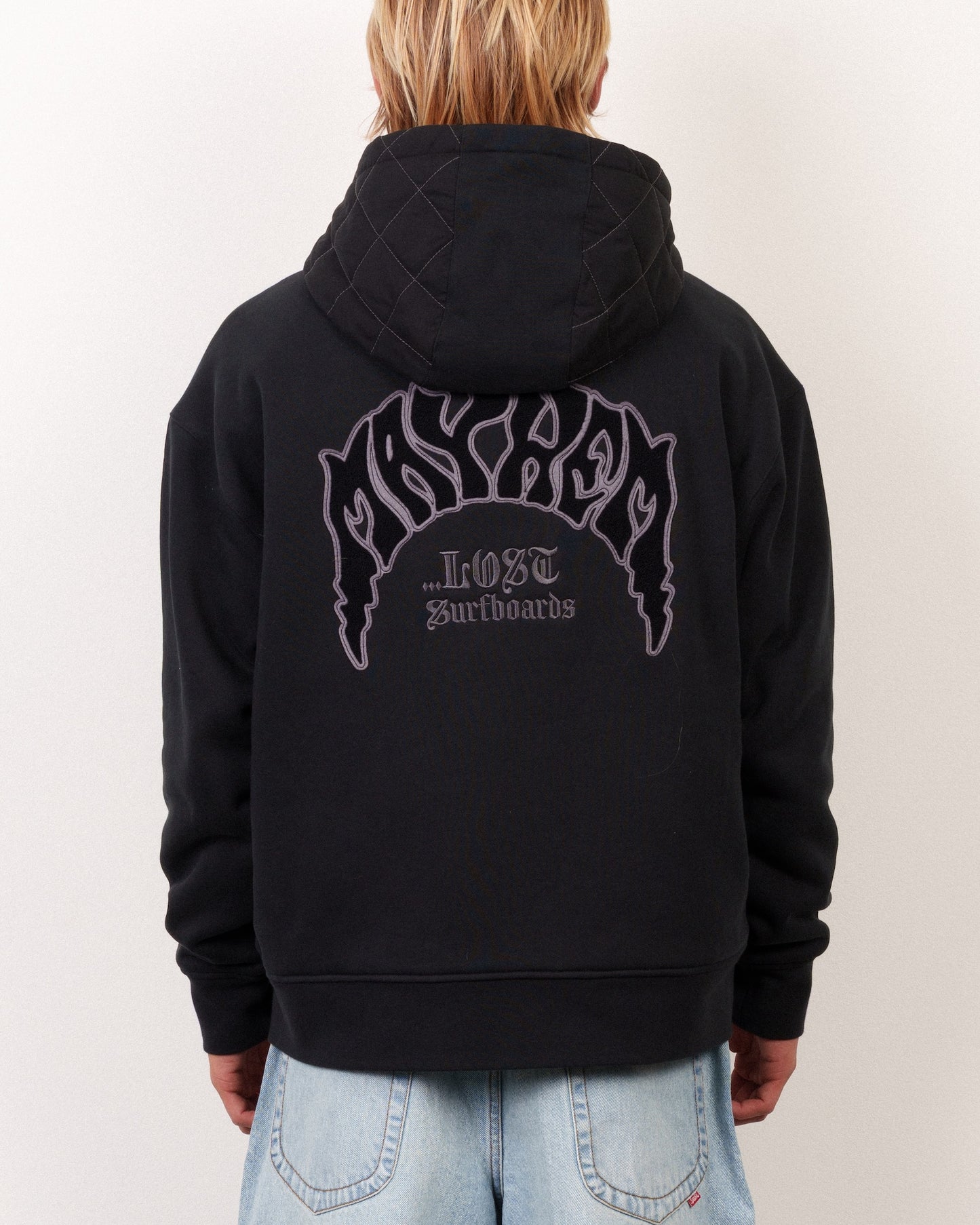 Mayhem Shacket Heavy Zip Hood Black