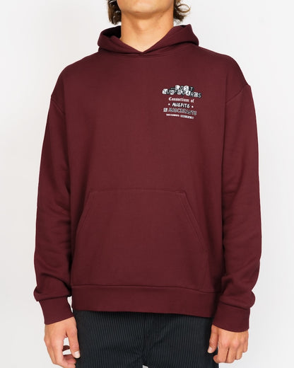 Outcast Heavy Hoodie Burgundy