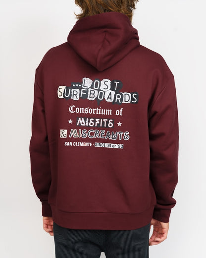 Outcast Heavy Hoodie Burgundy