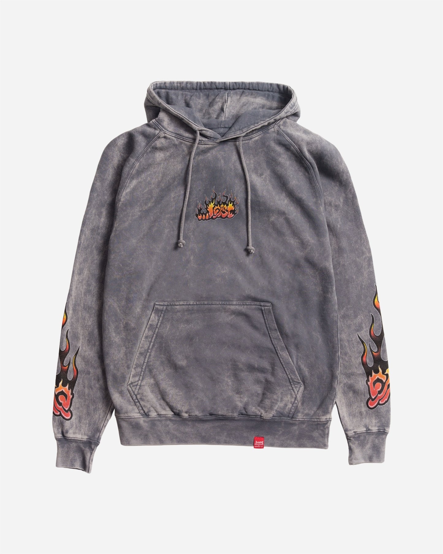 Flame Lam Hoodie Grey Mineral