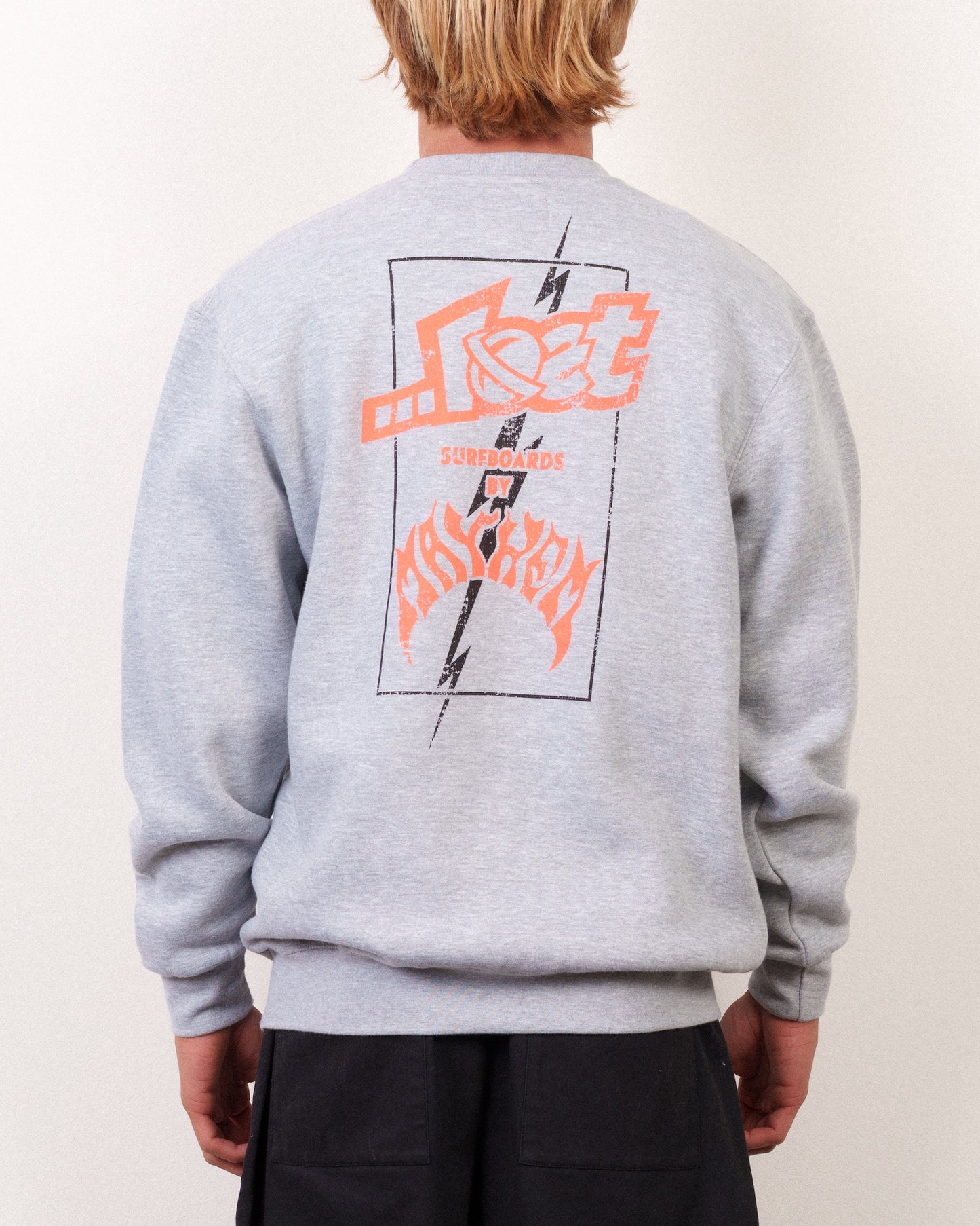 Mayhem Bolts Crewneck Heather Grey