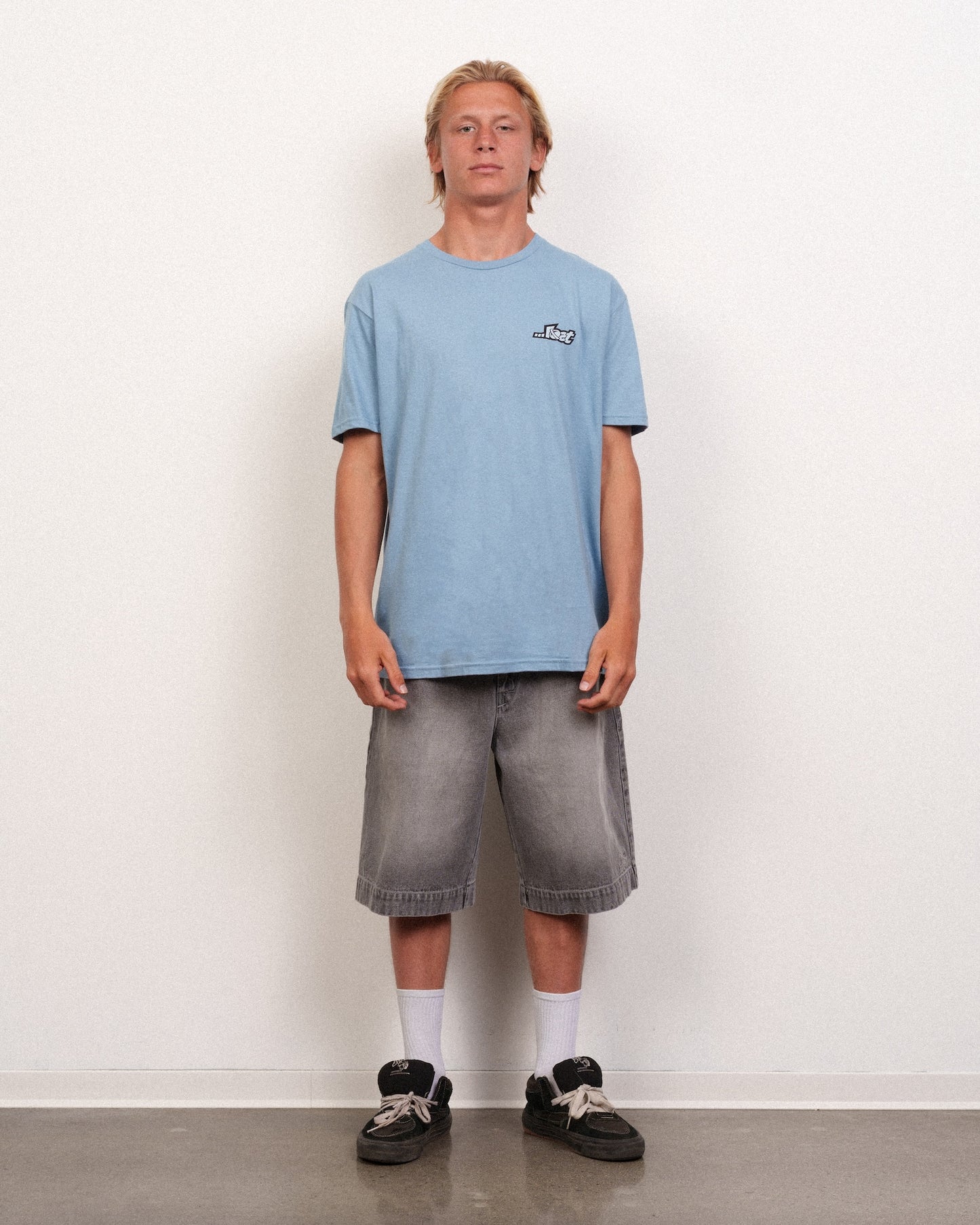 Linear Lam Tee Stone Blue