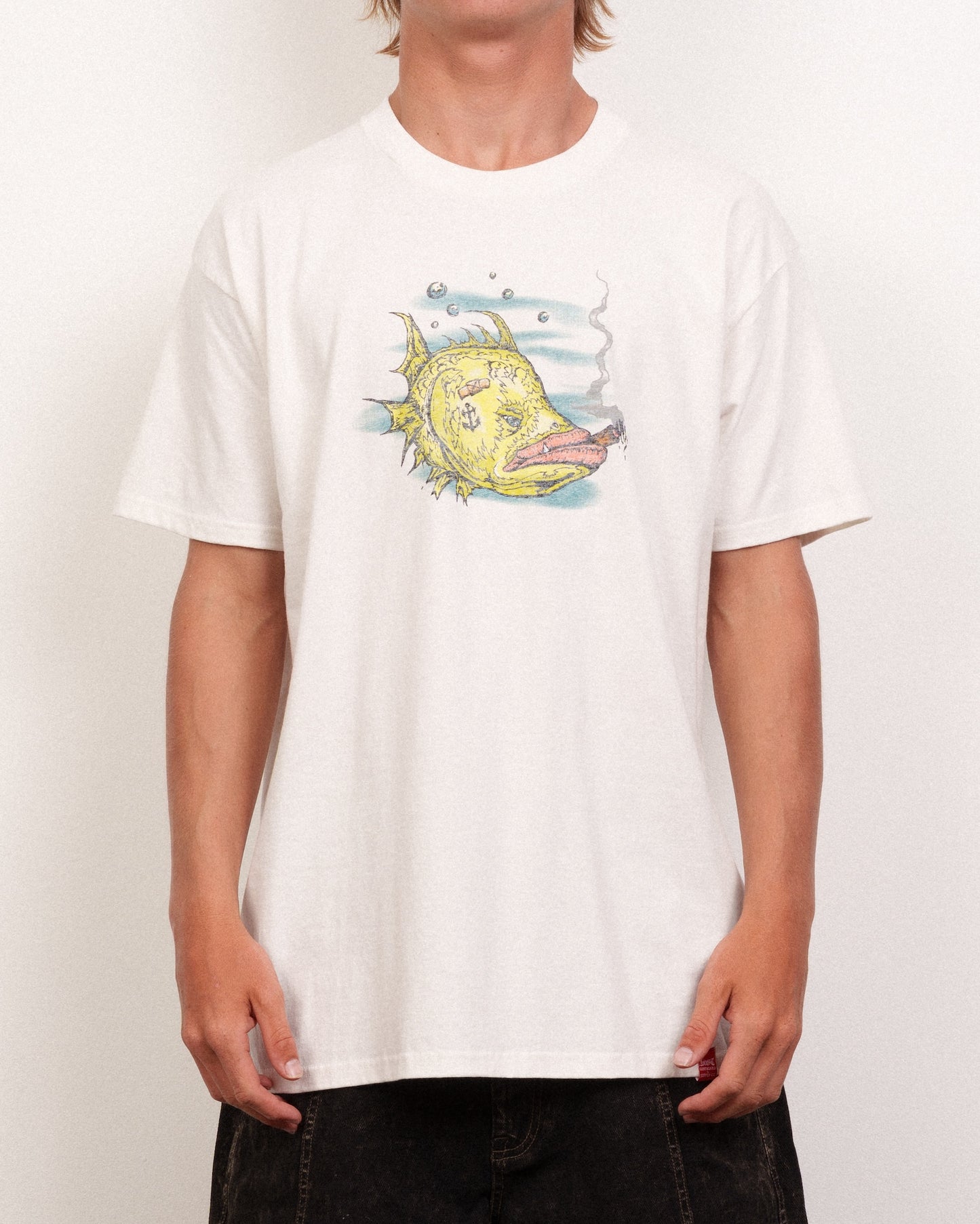 Lost Grumpy Grouper Tee Vintage White