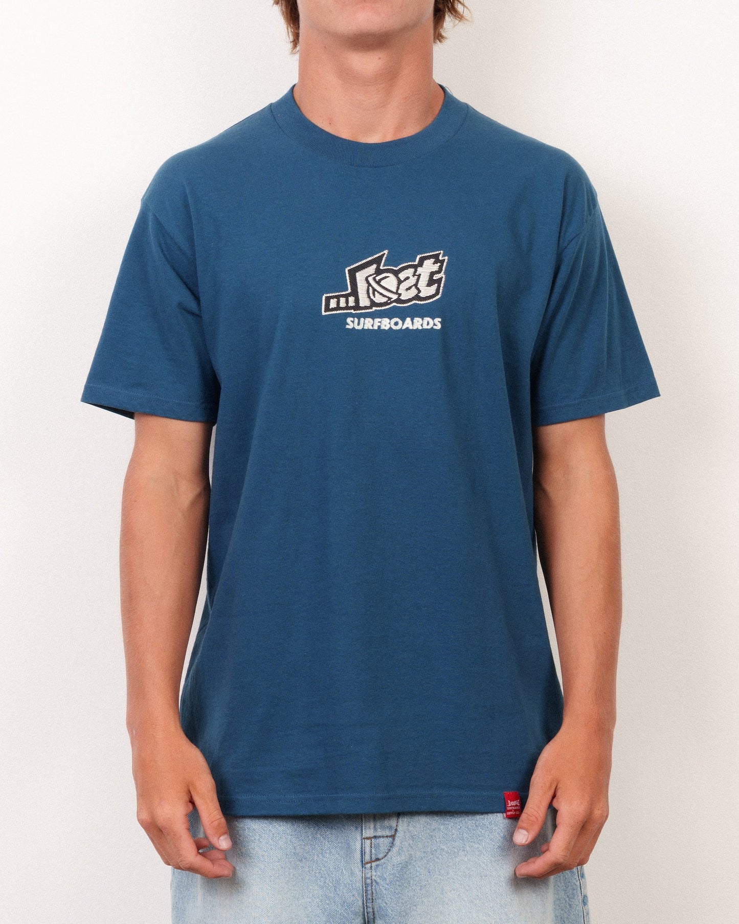 Stitched Lam Tee Harbor Blue
