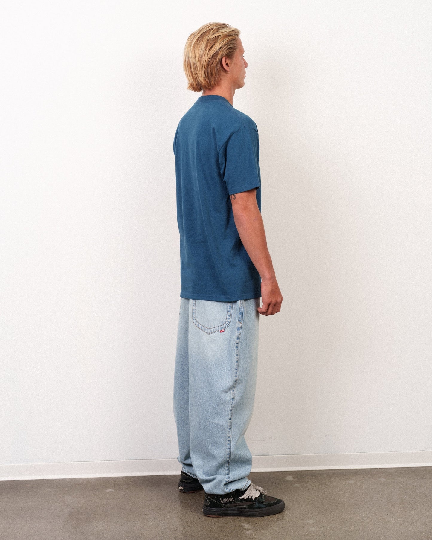 Stitched Lam Tee Harbor Blue