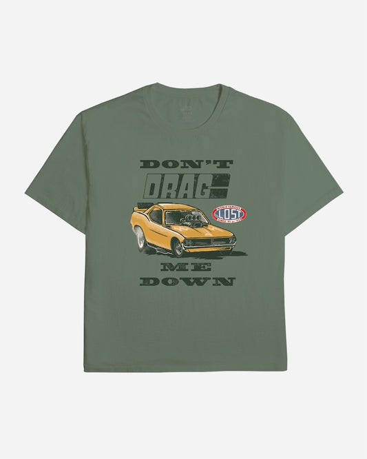 Dragster Boxy Tee Dark Sage