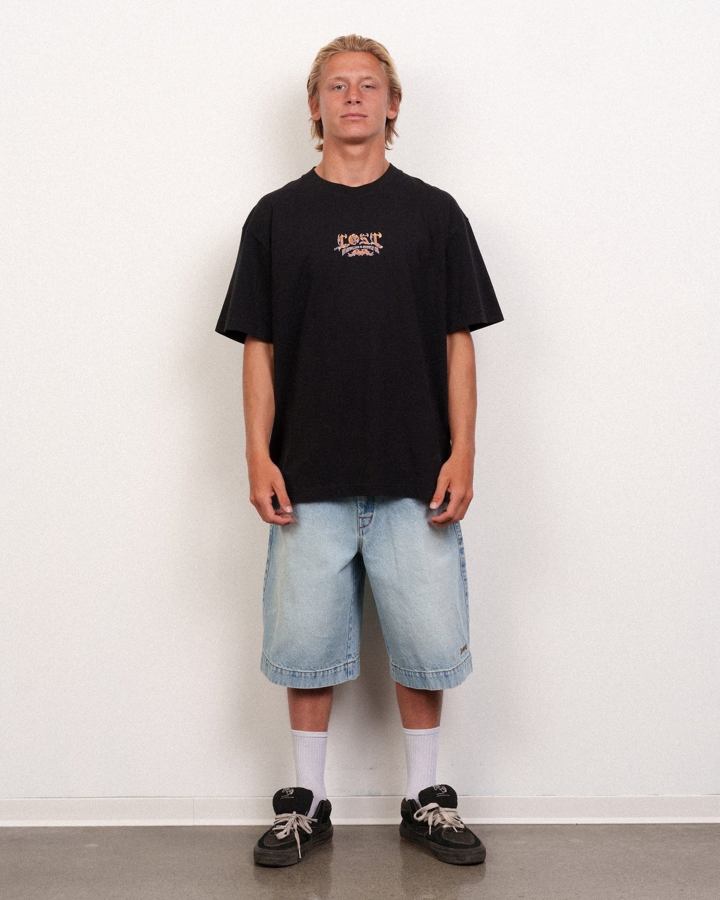 Arched Gnarly Logo Boxy Tee Black