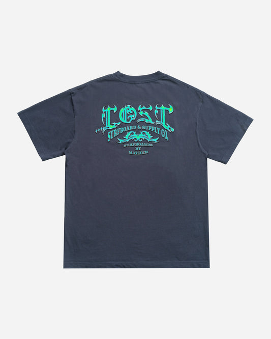 Arched Gnarly Logo Boxy Tee Navy