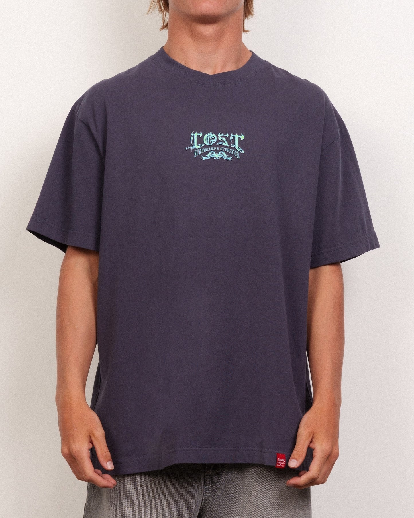 Arched Gnarly Logo Boxy Tee Navy
