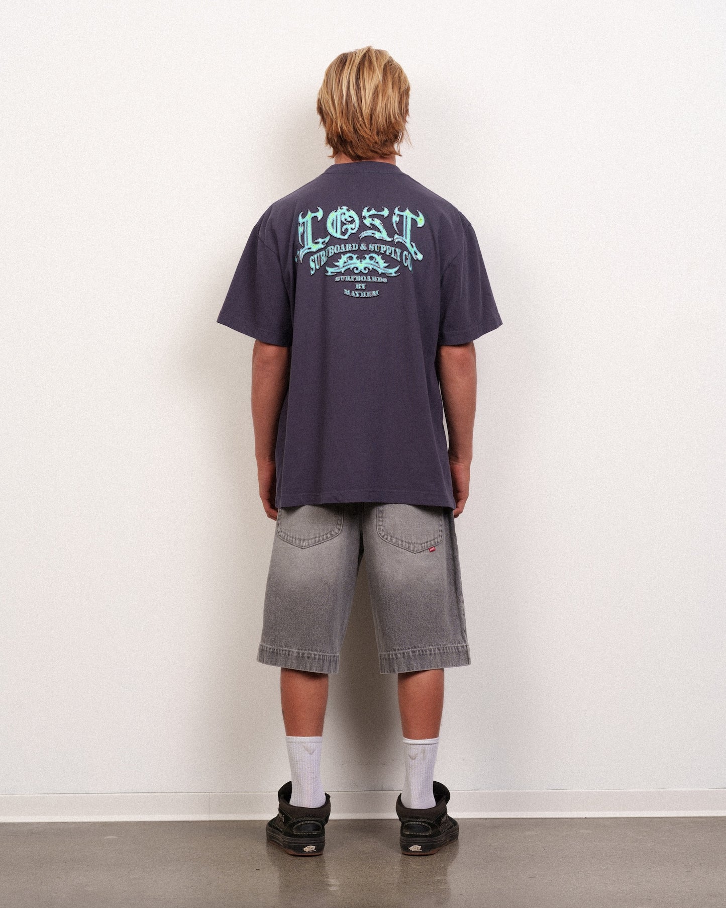 Arched Gnarly Logo Boxy Tee Navy