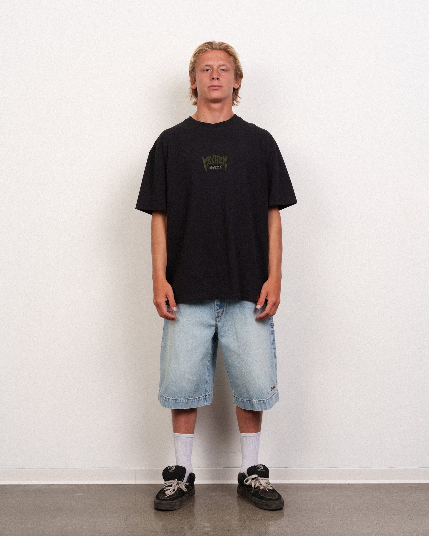 Mayhem Spikes Logo Boxy Tee Black