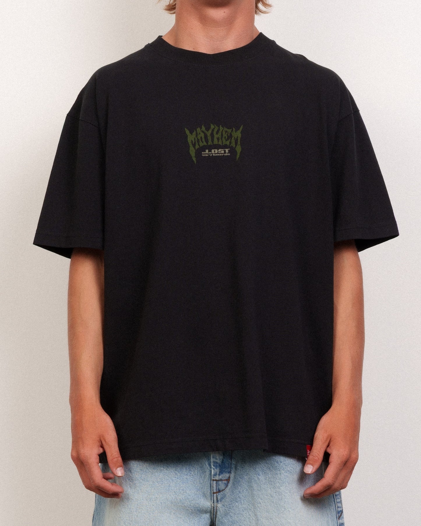 Mayhem Spikes Logo Boxy Tee Black