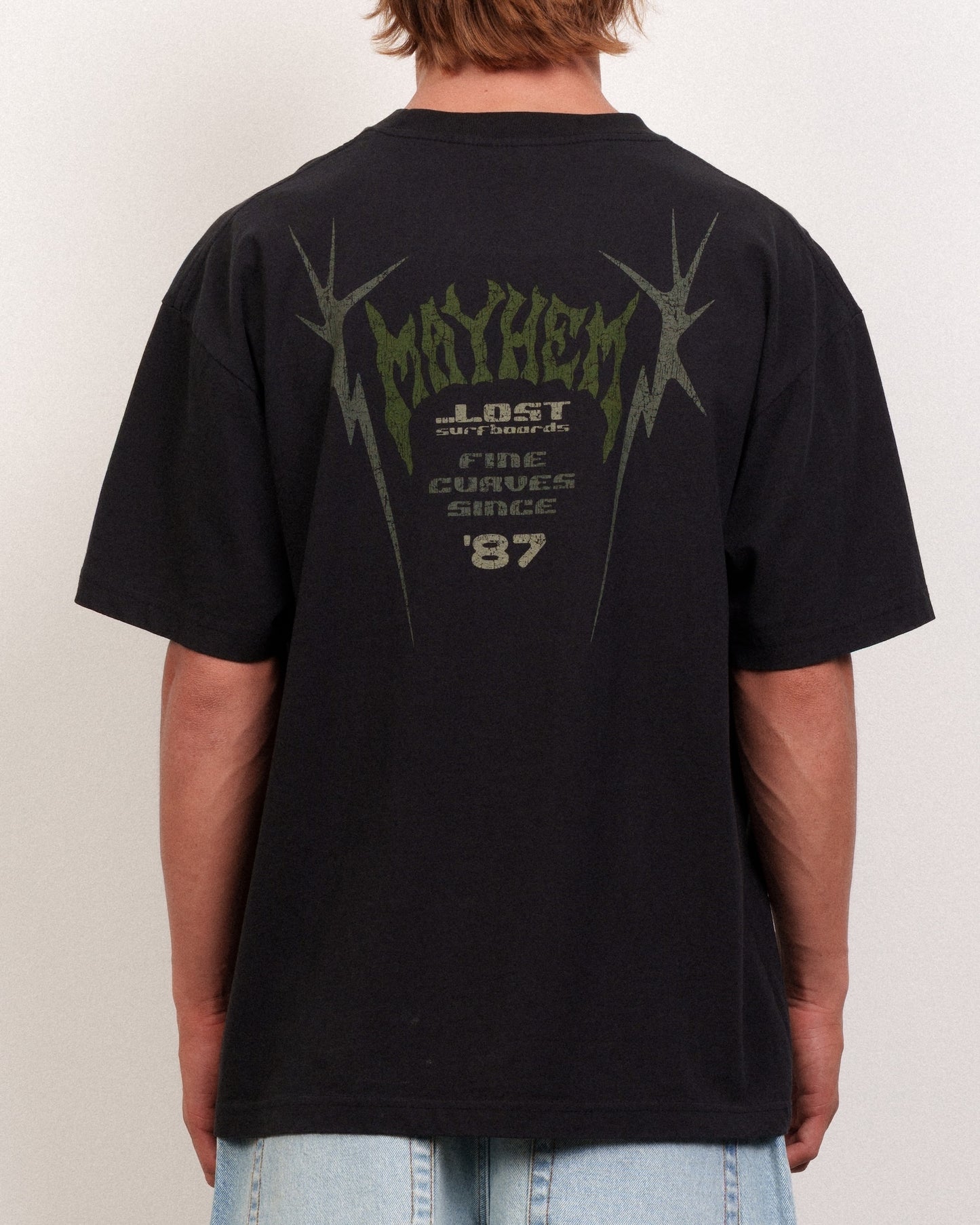 Mayhem Spikes Logo Boxy Tee Black