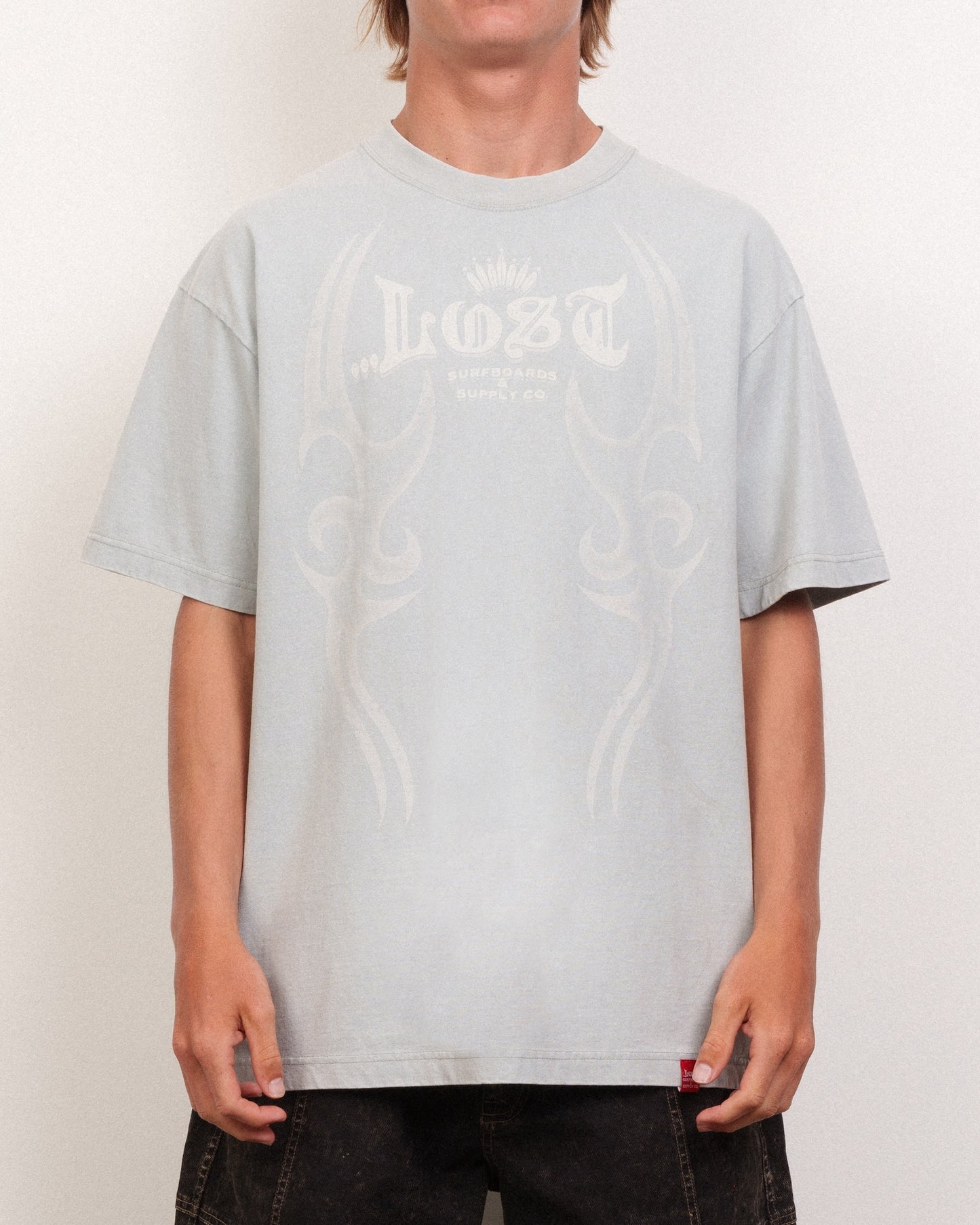 Fang Logo Boxy Tee Grey Snow