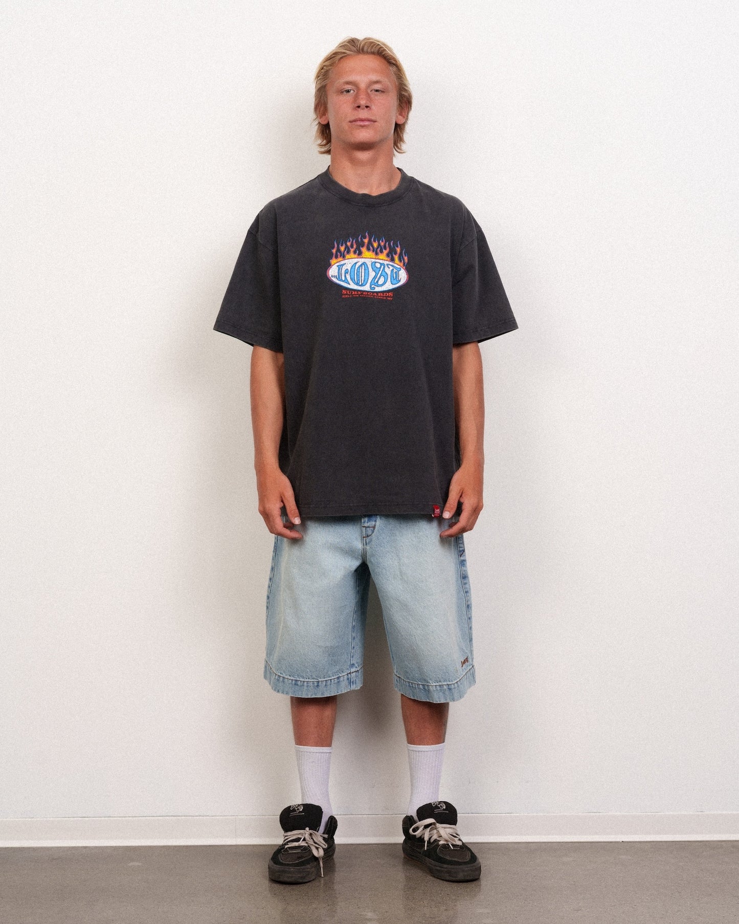 Flamer Logo Boxy Tee Black Snow