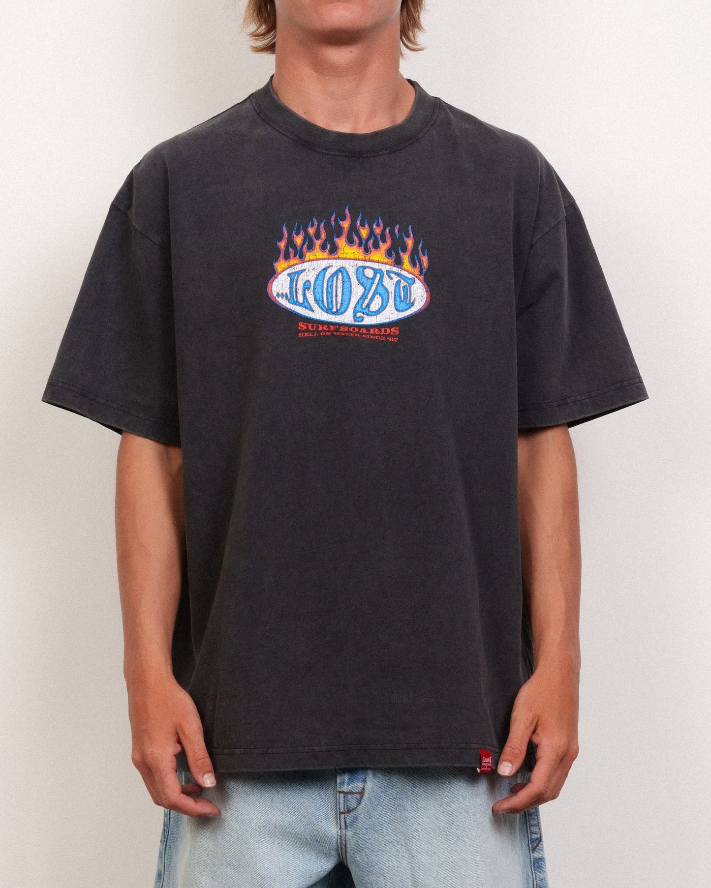 Flamer Logo Boxy Tee Black Snow