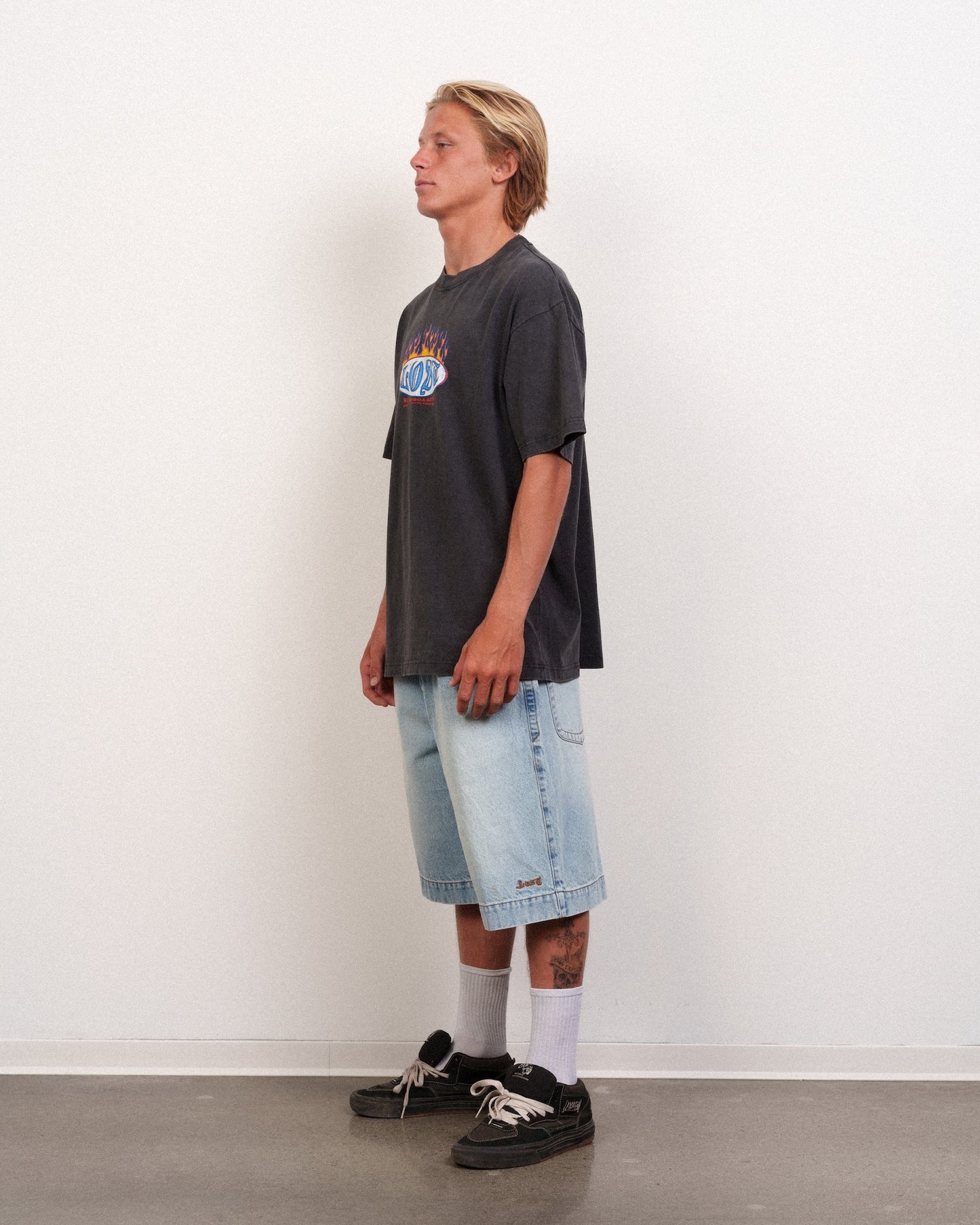 Flamer Logo Boxy Tee Black Snow