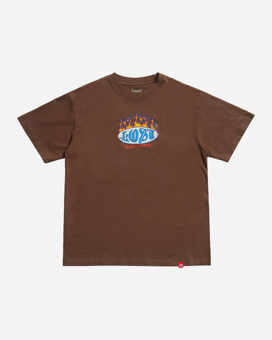 Flamer Logo Boxy Tee Chocolate Snow