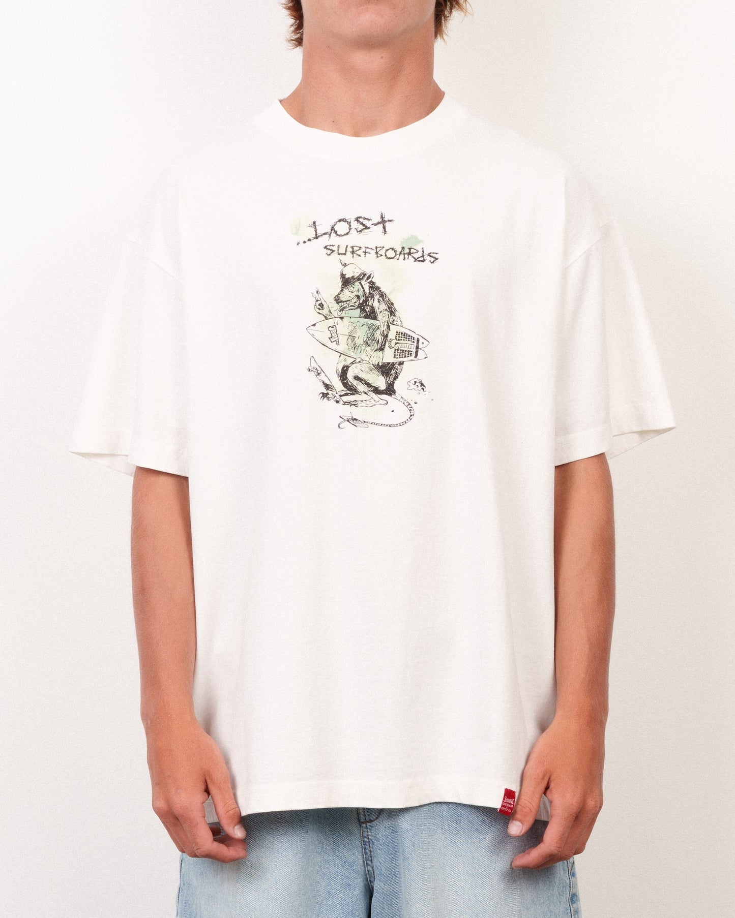 Ratty Boxy Tee White